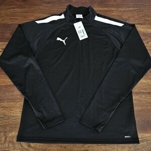 New PUMA TmLiga25 1/4 Zip Jacket Team Liga 25 Pullover Sweater Size L Mens